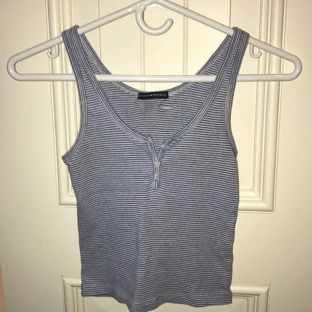 BRANDY MELVILLE TANK light blue and white stripes